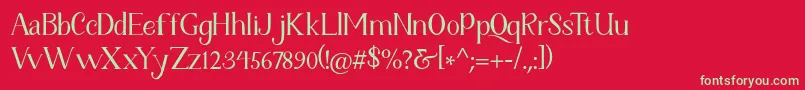 Fetance Reguler Font – Green Fonts on Red Background