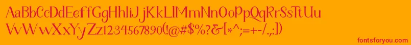 フォントFetance Reguler – オレンジの背景に赤い文字
