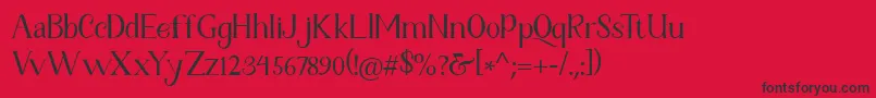 フォントFetance Reguler – 赤い背景に黒い文字