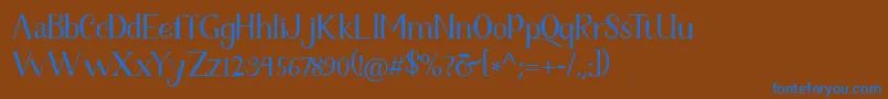 Fetance Reguler Font – Blue Fonts on Brown Background