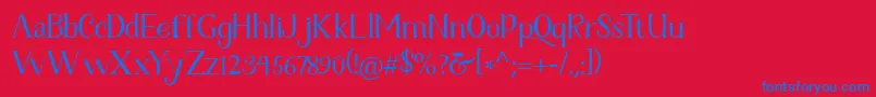 フォントFetance Reguler – 赤い背景に青い文字