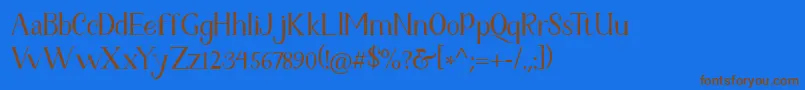 Fetance Reguler Font – Brown Fonts on Blue Background