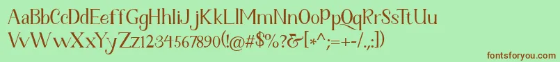 Fetance Reguler Font – Brown Fonts on Green Background