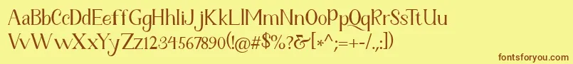 Fetance Reguler Font – Brown Fonts on Yellow Background