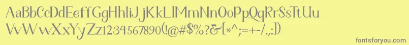 Fetance Reguler Font – Gray Fonts on Yellow Background