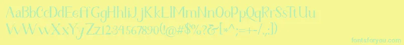 Fetance Reguler Font – Green Fonts on Yellow Background