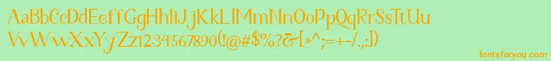 Fetance Reguler Font – Orange Fonts on Green Background