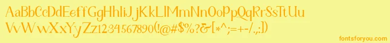 Fetance Reguler Font – Orange Fonts on Yellow Background