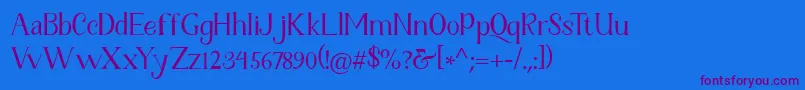 Fetance Reguler Font – Purple Fonts on Blue Background