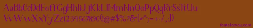 Fetance Reguler Font – Purple Fonts on Brown Background