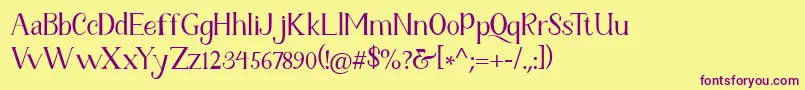 Fetance Reguler Font – Purple Fonts on Yellow Background