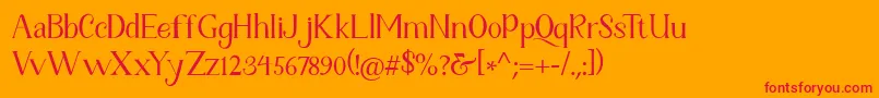 Fetance Reguler Font – Red Fonts on Orange Background