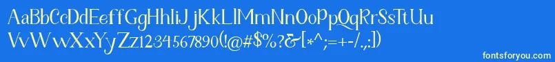 Fetance Reguler Font – Yellow Fonts on Blue Background