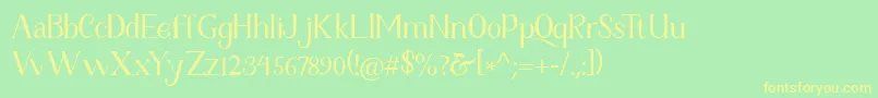 Fetance Reguler Font – Yellow Fonts on Green Background