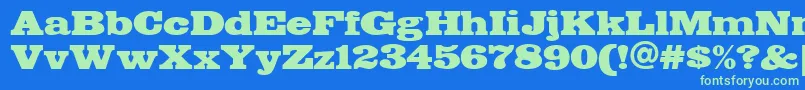 FETTE    Font – Green Fonts on Blue Background