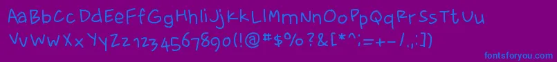 Czcionka fewriter memesbruh03 – niebieskie czcionki na fioletowym tle