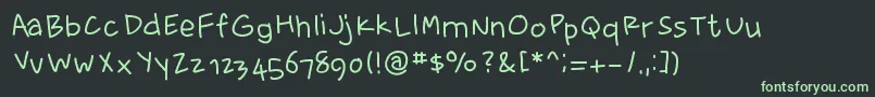 fewriter memesbruh03 Font – Green Fonts on Black Background