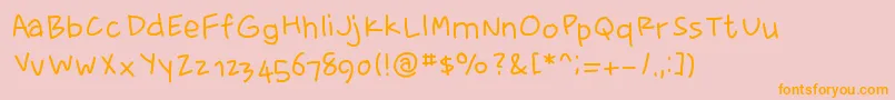 fewriter memesbruh03 Font – Orange Fonts on Pink Background