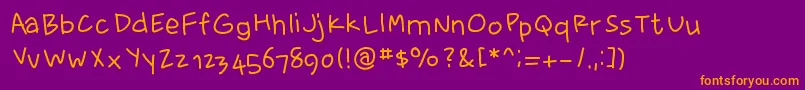 fewriter memesbruh03 Font – Orange Fonts on Purple Background
