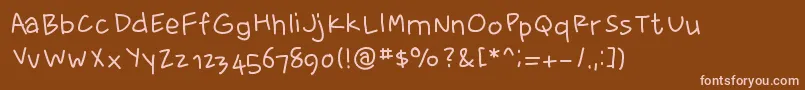 fewriter memesbruh03 Font – Pink Fonts on Brown Background