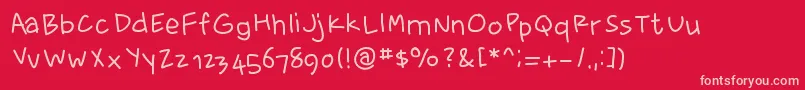fewriter memesbruh03 Font – Pink Fonts on Red Background