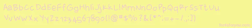fewriter memesbruh03 Font – Pink Fonts on Yellow Background