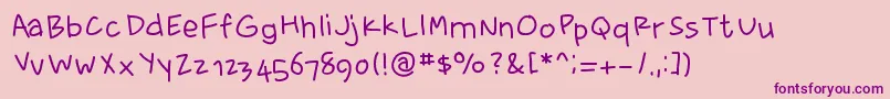 fewriter memesbruh03 Font – Purple Fonts on Pink Background