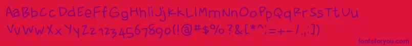 fewriter memesbruh03 Font – Purple Fonts on Red Background