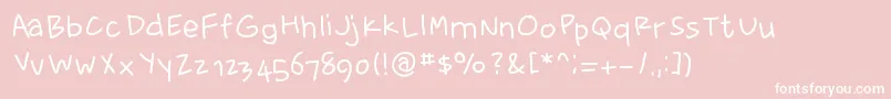fewriter memesbruh03 Font – White Fonts on Pink Background