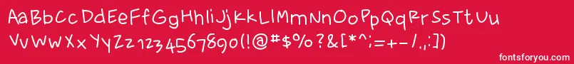 fewriter memesbruh03 Font – White Fonts on Red Background