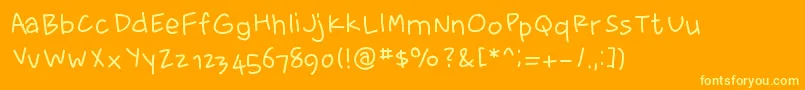 fewriter memesbruh03 Font – Yellow Fonts on Orange Background