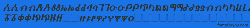 Шрифт Fhokki Italic – чёрные шрифты на синем фоне