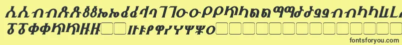 Шрифт Fhokki Italic – чёрные шрифты на жёлтом фоне