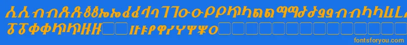 Шрифт Fhokki Italic – оранжевые шрифты на синем фоне