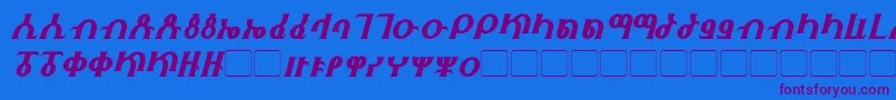 Fhokki Italic Font – Purple Fonts on Blue Background