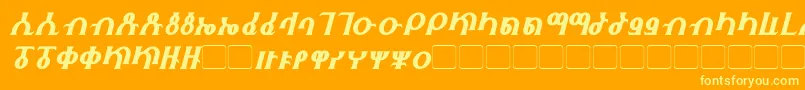 Fhokki Italic Font – Yellow Fonts on Orange Background