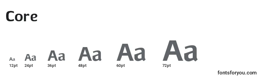 Core Font Sizes
