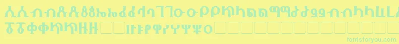 Fhokki Font – Green Fonts on Yellow Background