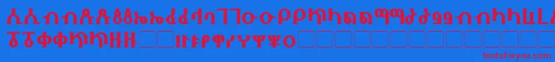 Fhokki Font – Red Fonts on Blue Background