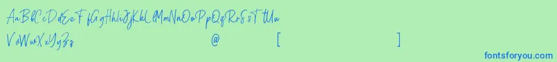 Więcej informacji o czcionce Fianna Demo Czcionka Fianna Demo – niebieskie czcionki na zielonym tle