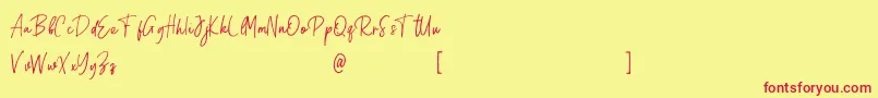 フォントFianna Demo – 赤い文字の黄色い背景