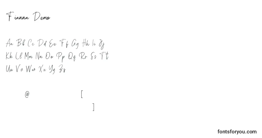 Шрифт Fianna Demo (126612) – алфавит, цифры, специальные символы