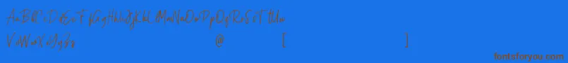 Fianna Demo-Schriftart – Braune Schriften auf blauem Hintergrund