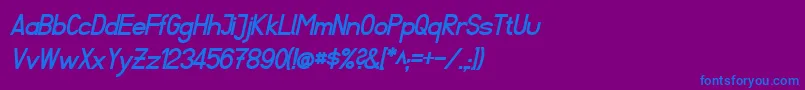 Fibel Sued Bold Italic Font – Blue Fonts on Purple Background