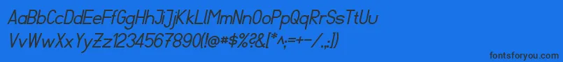 Шрифт Fibel Sued Italic – чёрные шрифты на синем фоне