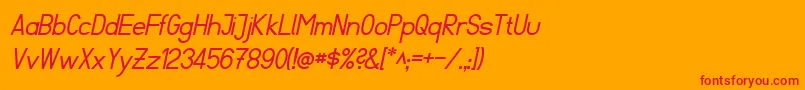 fuente Fibel Sued Italic – Fuentes Rojas Sobre Fondo Naranja