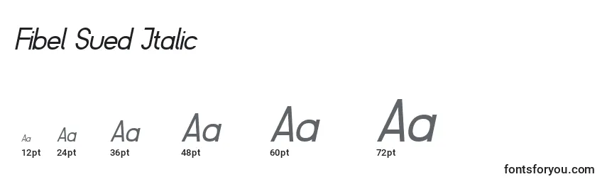 Größen der Schriftart Fibel Sued Italic