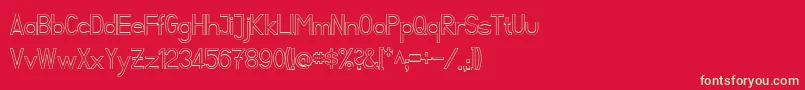 Fibel Sued Kontur Font – Green Fonts on Red Background