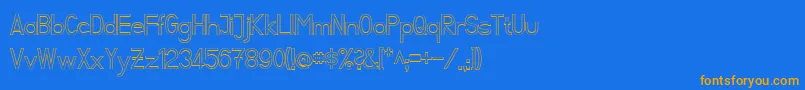 Fibel Sued Kontur Font – Orange Fonts on Blue Background