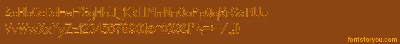 Fibel Sued Kontur Font – Orange Fonts on Brown Background